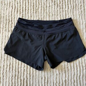 Lululemon Women’s Shorts Black Running Lined Speed Up Zip Pocket Sz 8 Very GUC